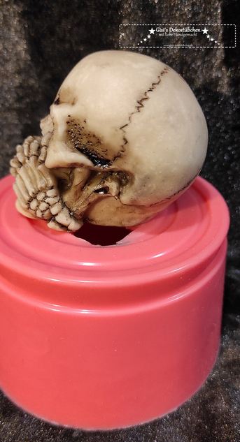 Skull silicone mold for plaster, concrete, resin, and candle molds 