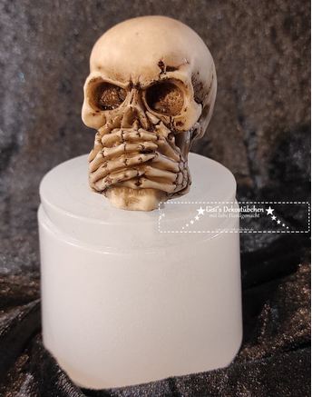 Skull silicone mold for plaster, concrete, resin, and candle molds 
