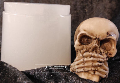 Skull silicone mold for plaster, concrete, resin, and candle molds 