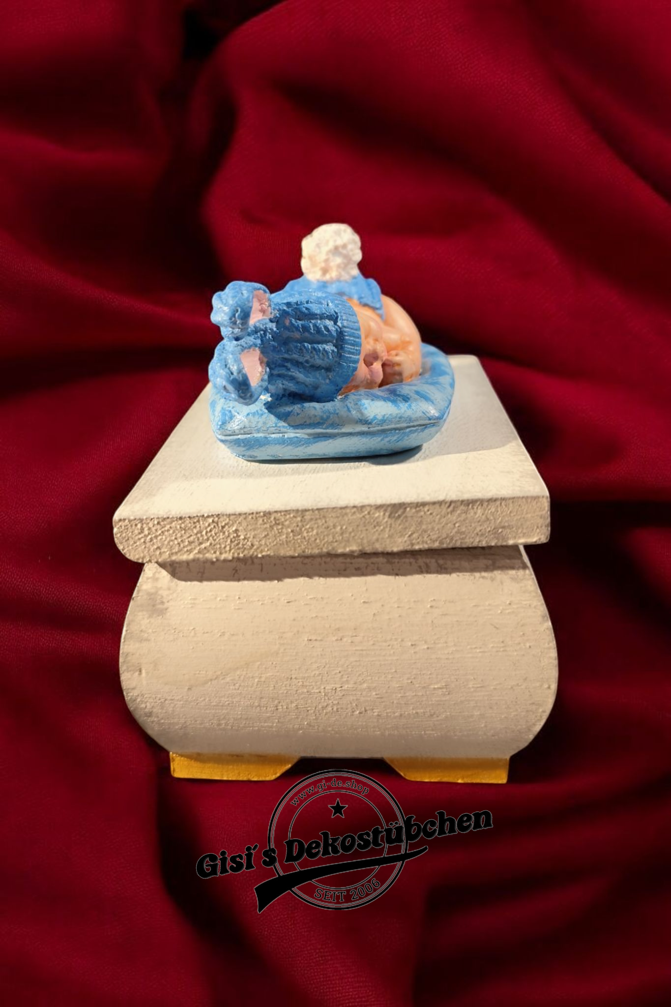 Treasure chest with baby figure handmade