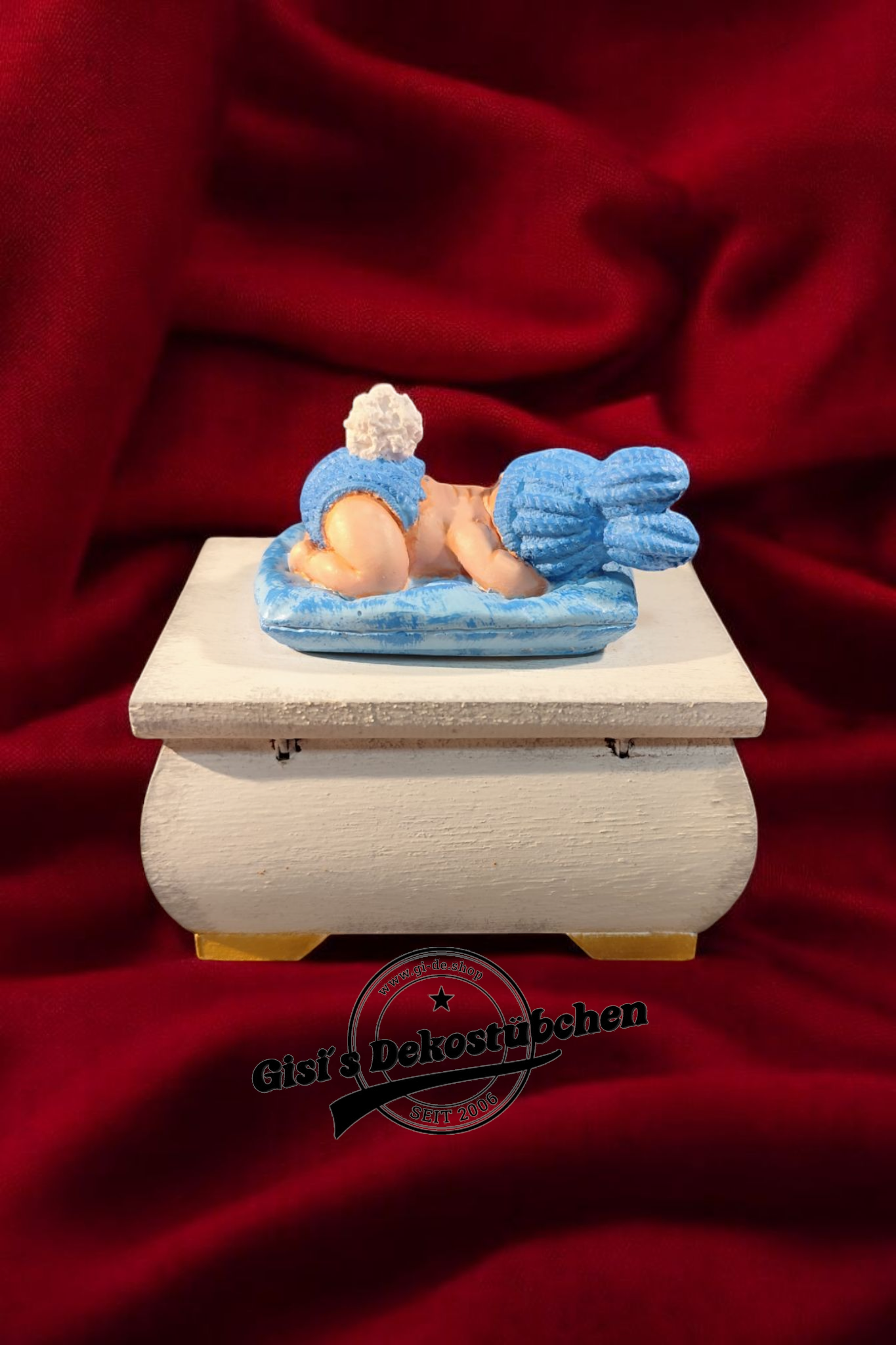 Treasure chest with baby figure handmade