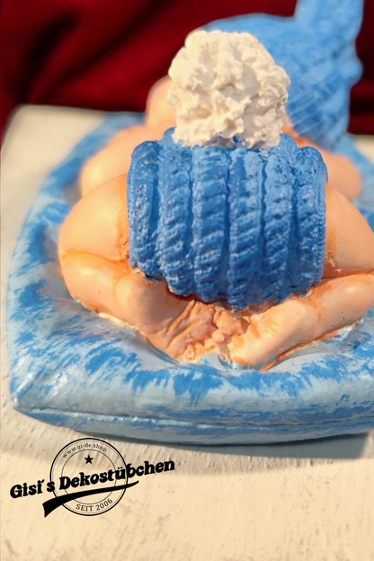 Treasure chest with baby figure handmade