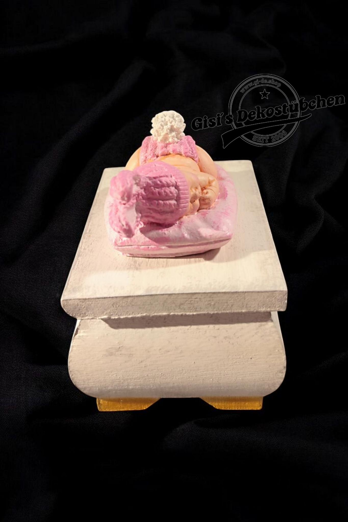 Treasure chest with baby figure handmade
