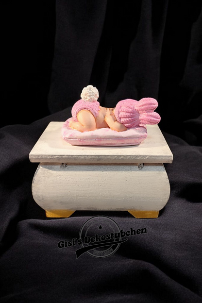 Treasure chest with baby figure handmade