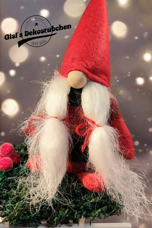 Sled, gnome, Advent, Christmas, winter, wood, red, berries