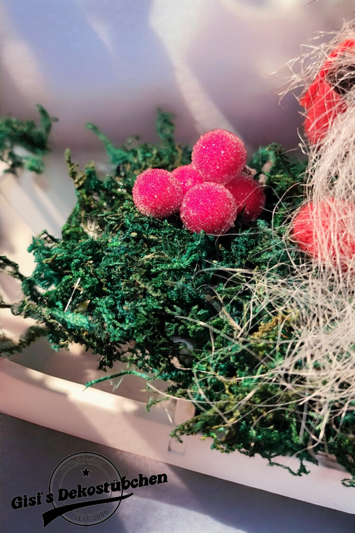 Sled, gnome, Advent, Christmas, winter, wood, red, berries