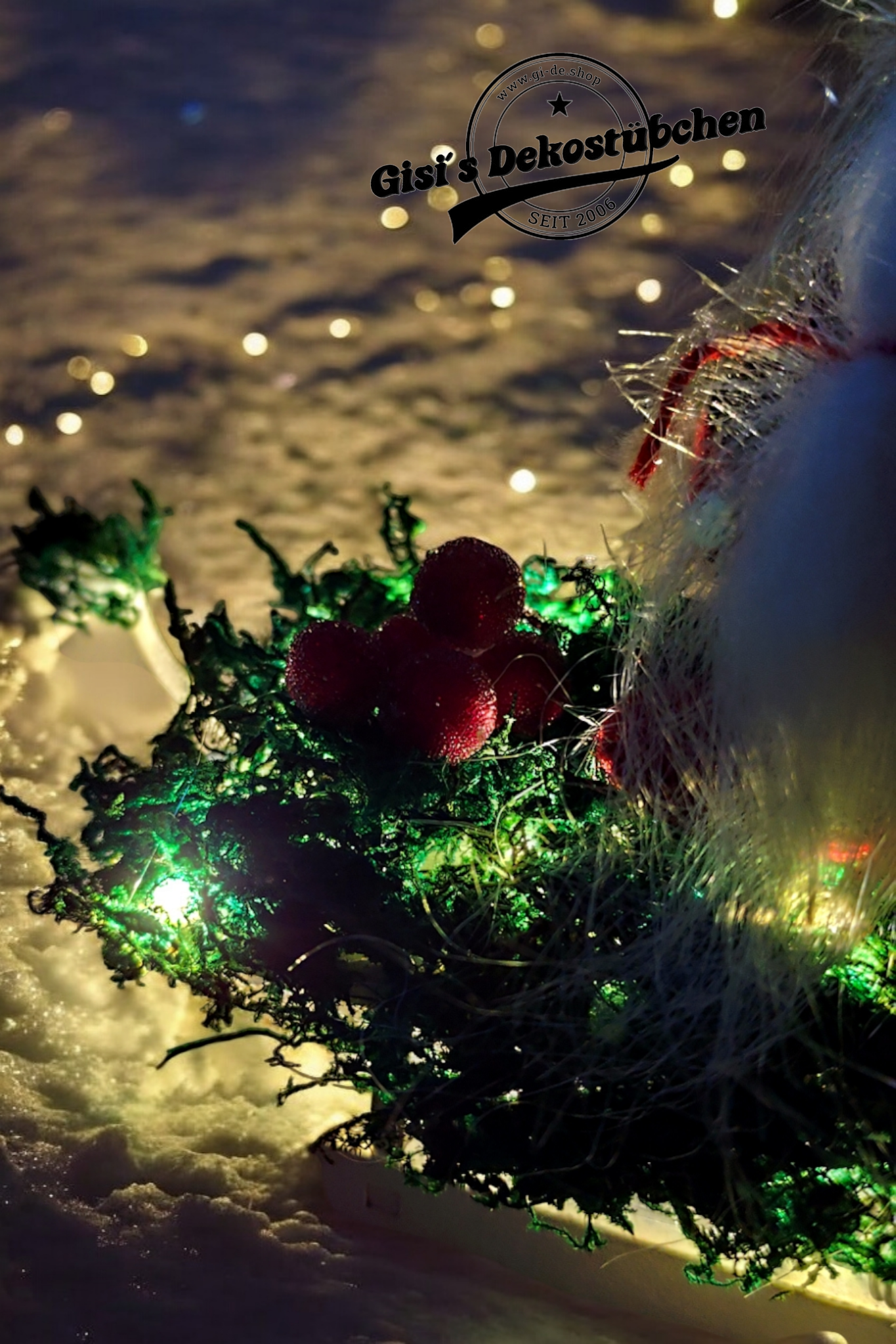 Sled, gnome, Advent, Christmas, winter, wood, red, berries