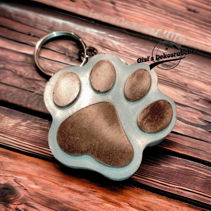 Resin paw keychain with name