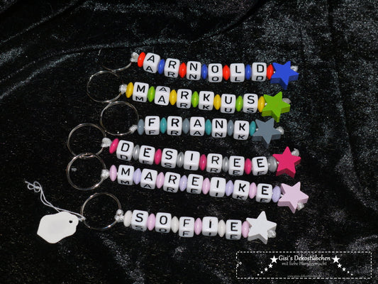 Keychain with name motif star