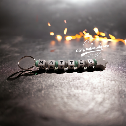 Keychain with name motif star