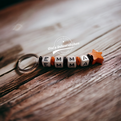 Keychain with name motif star