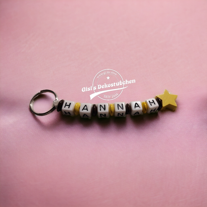 Keychain with name motif star