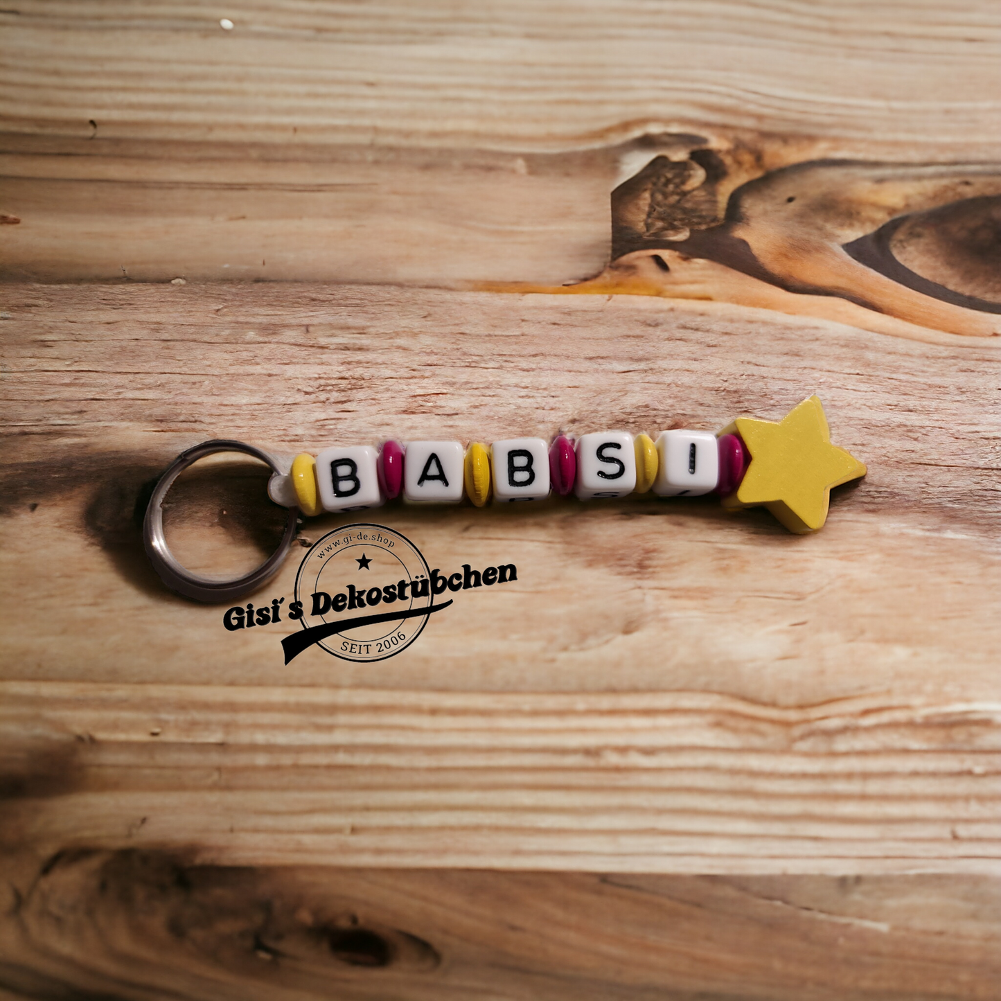 Keychain with name motif star