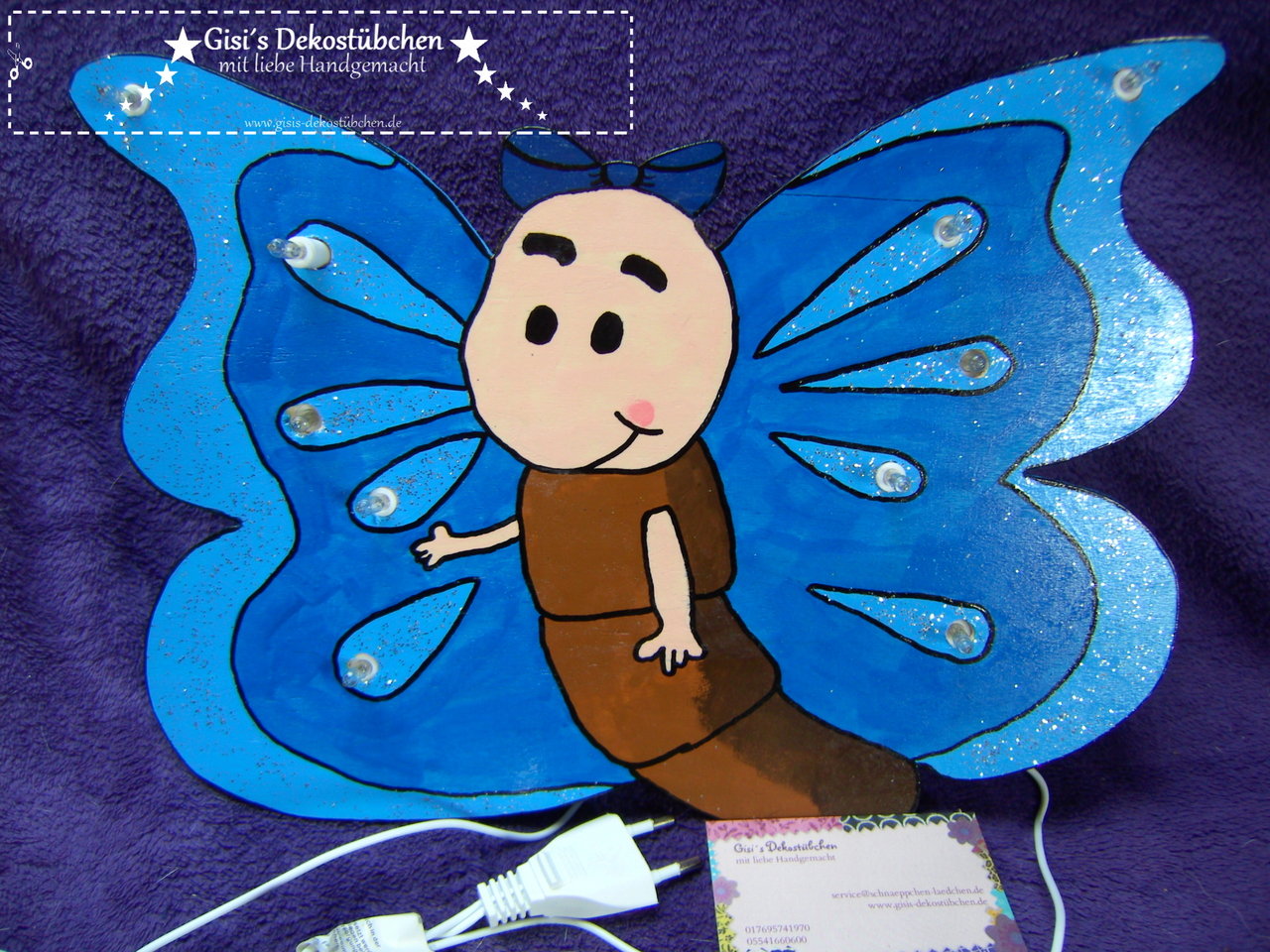 Butterfly night lamp with LED