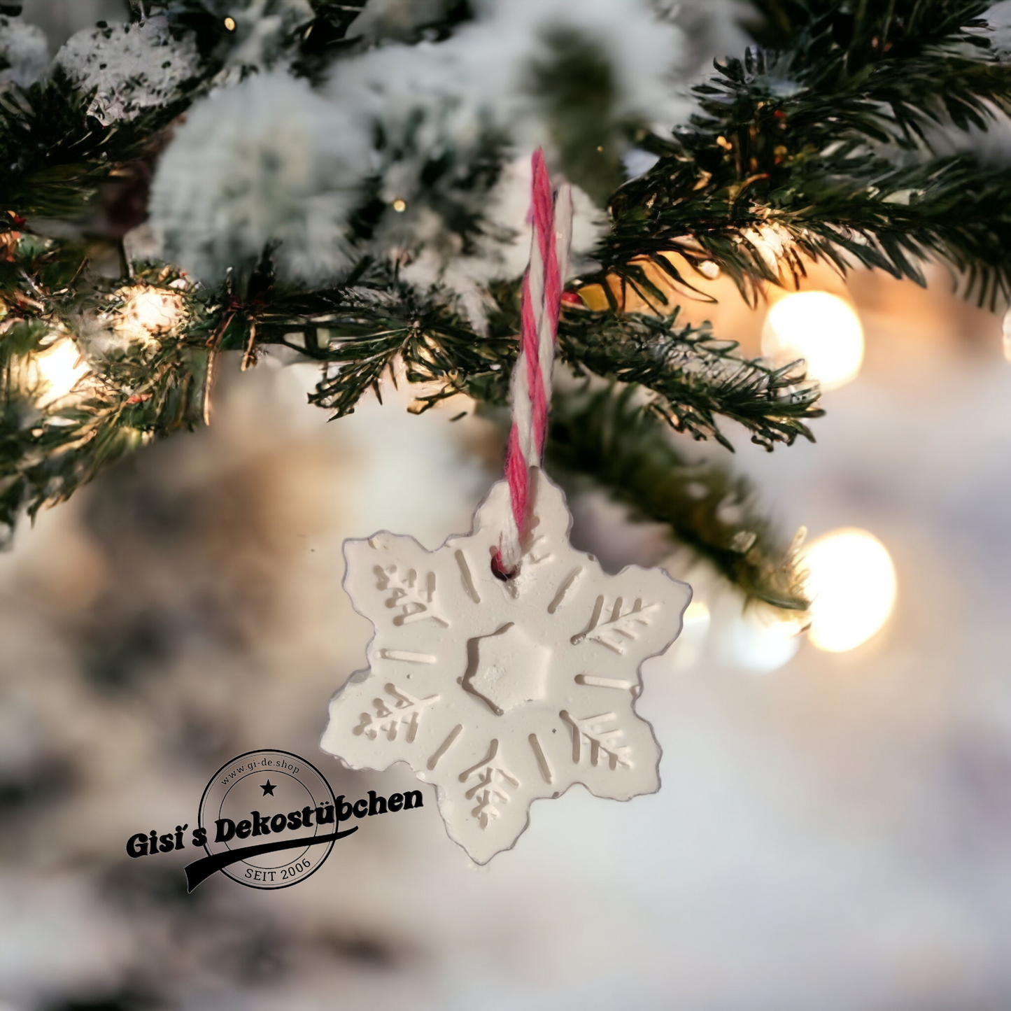 Snowflake, ceramic Christmas decoration, Christmas tree ornament, home decor