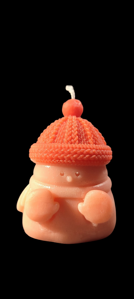Snowman candle made of paraffin wax – choice of color and fragrance