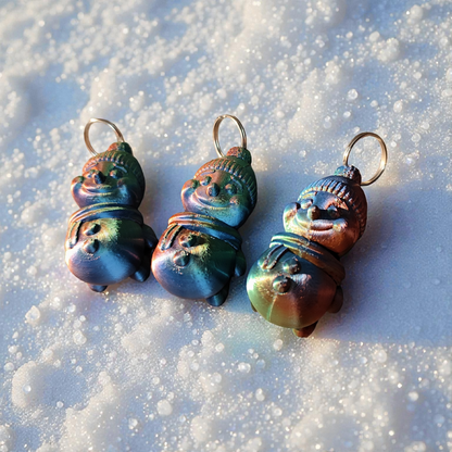 Snowman Fidget Toy 3D Printed Keychain Fidget Bag Pendant Christmas Gift