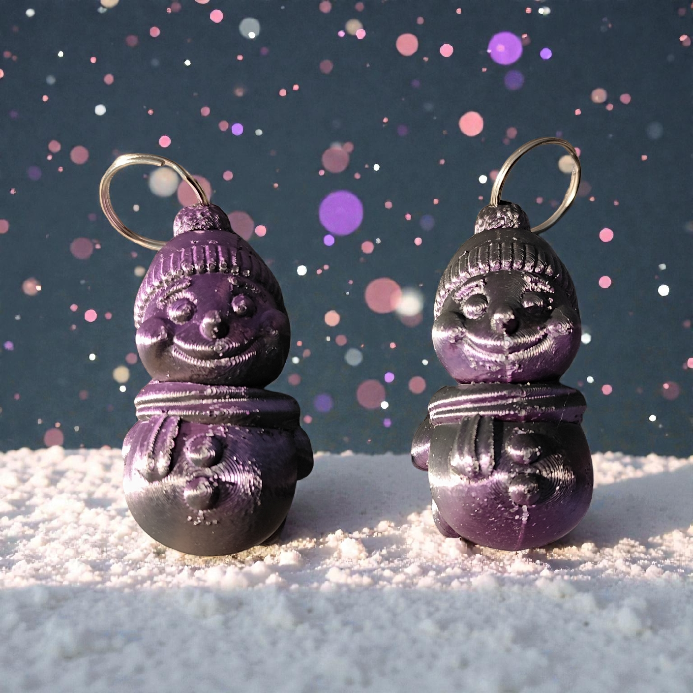 Snowman Fidget Toy 3D Printed Keychain Fidget Bag Pendant Christmas Gift