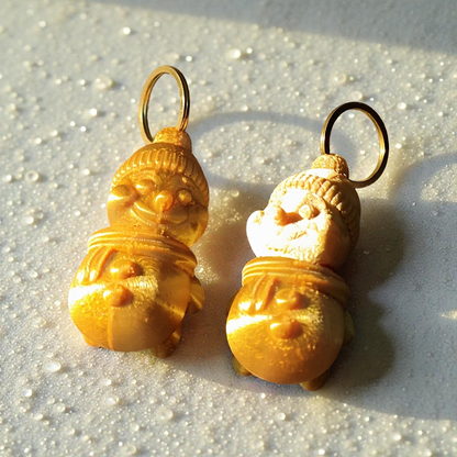 Snowman Fidget Toy 3D Printed Keychain Fidget Bag Pendant Christmas Gift