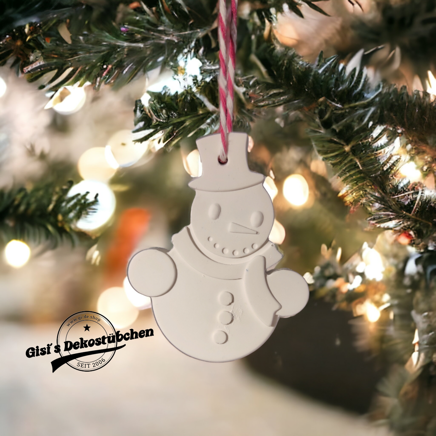Snowman, ceramic Christmas decoration, Christmas tree ornament, home decor. Cast snowman, Christmas ornament.