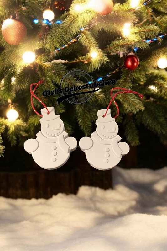 Snowman, ceramic Christmas decoration, Christmas tree ornament, home decor. Cast snowman, Christmas ornament.