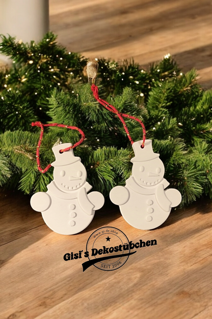 Snowman, ceramic Christmas decoration, Christmas tree ornament, home decor. Cast snowman, Christmas ornament.