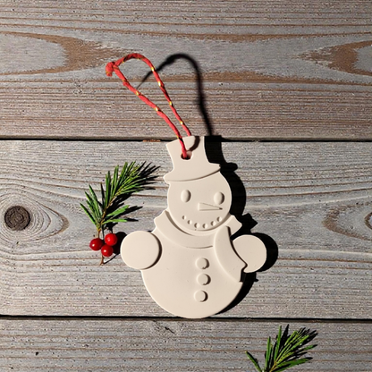 Snowman, ceramic Christmas decoration, Christmas tree ornament, home decor. Cast snowman, Christmas ornament.