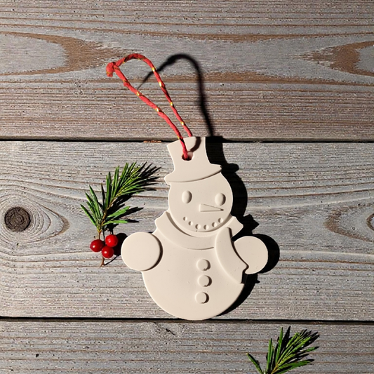 Snowman, ceramic Christmas decoration, Christmas tree ornament, home decor. Cast snowman, Christmas ornament.