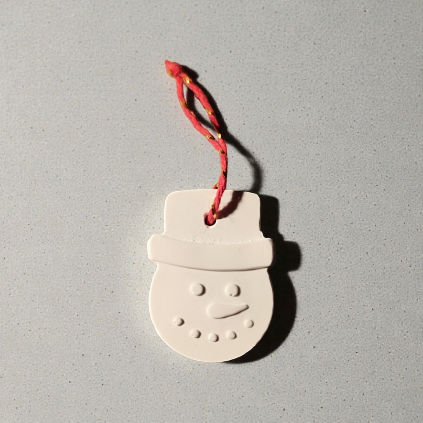 Snowman head, ceramic Christmas decoration, Christmas tree ornament, home decor