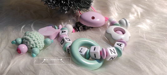 Pacifier chain fox / flower