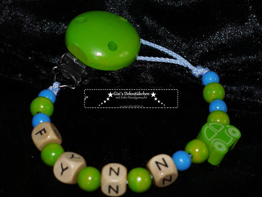 Pacifier chain car GREEN BLUE 