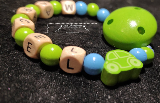 Pacifier chain car GREEN BLUE 