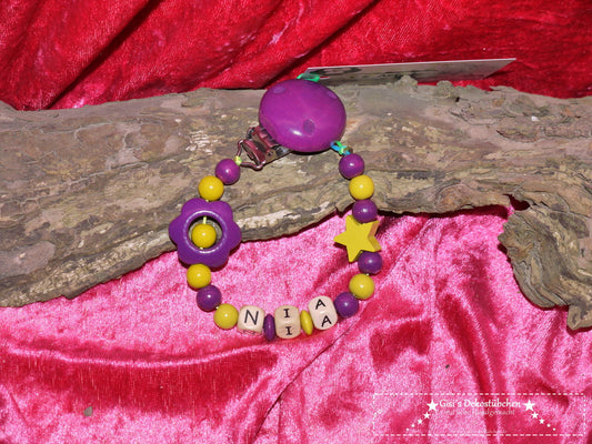 Pacifier chain with name from Blume Stern