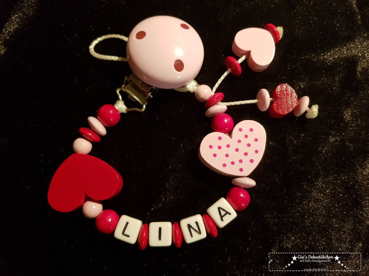 Pacifier chain with name for girl 