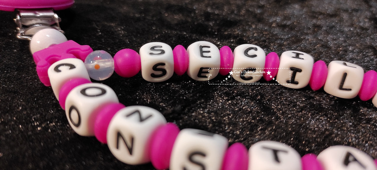 Pacifier chain raccoon birth double name