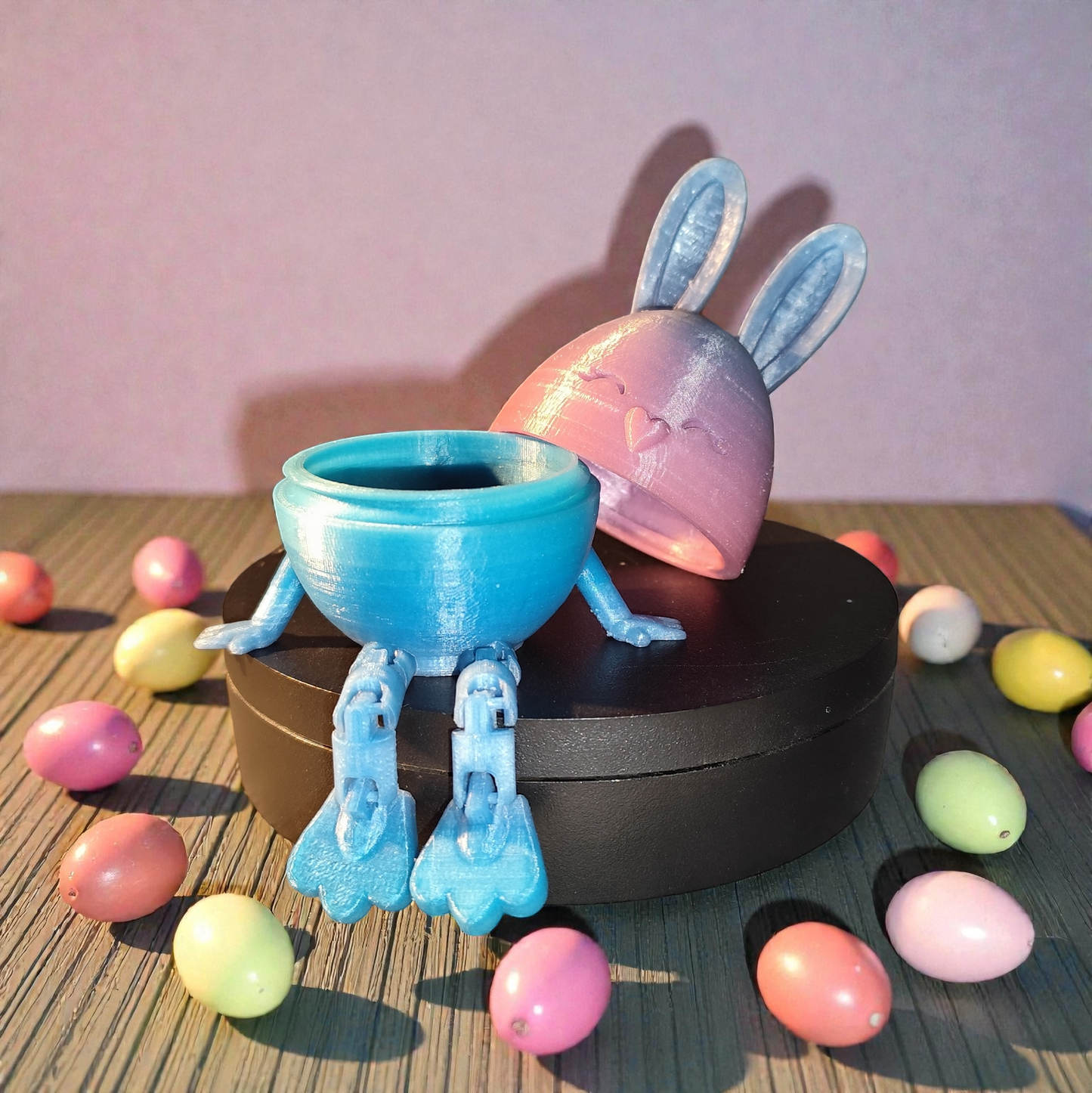 Chocolate egg bunny holder – a sweet surprise to sit on &amp; give as a gift