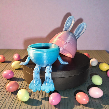 Chocolate egg bunny holder – a sweet surprise to sit on &amp; give as a gift