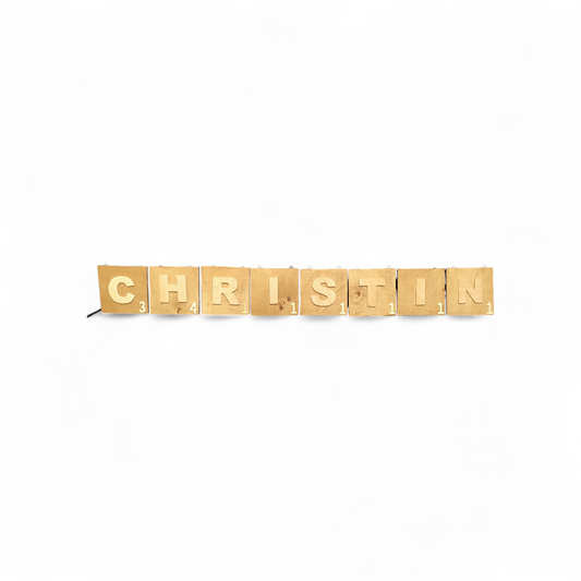 Scrabble wall decoration, large, 15x15 cm, "Brown"
