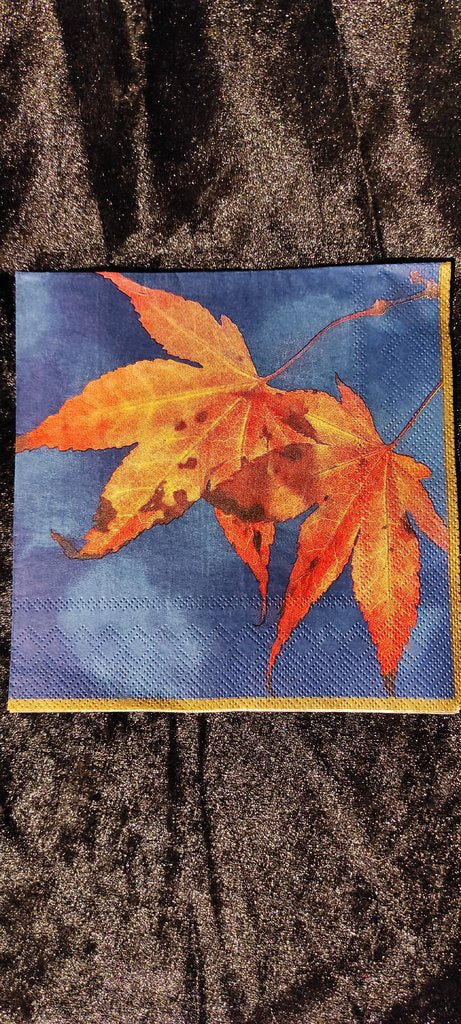 Napkin Maple Leaf blue