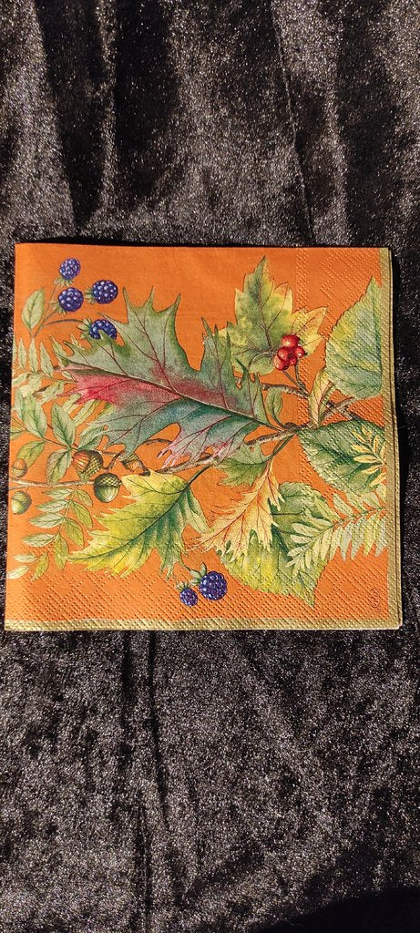 Serviette Blätter Früchte