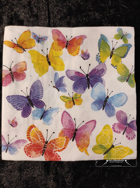 Napkin ~ Delicate Colorful Butterflies Moths Papillons