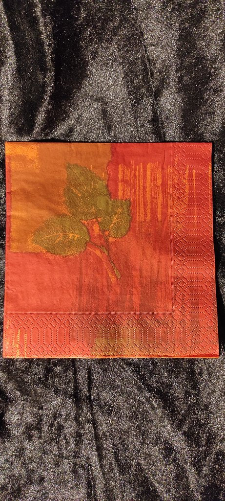 Napkin Leaves on Red