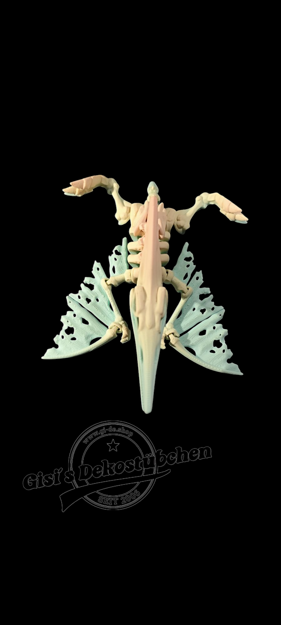 Skeleton Pteranodon with nest and eggs 3D