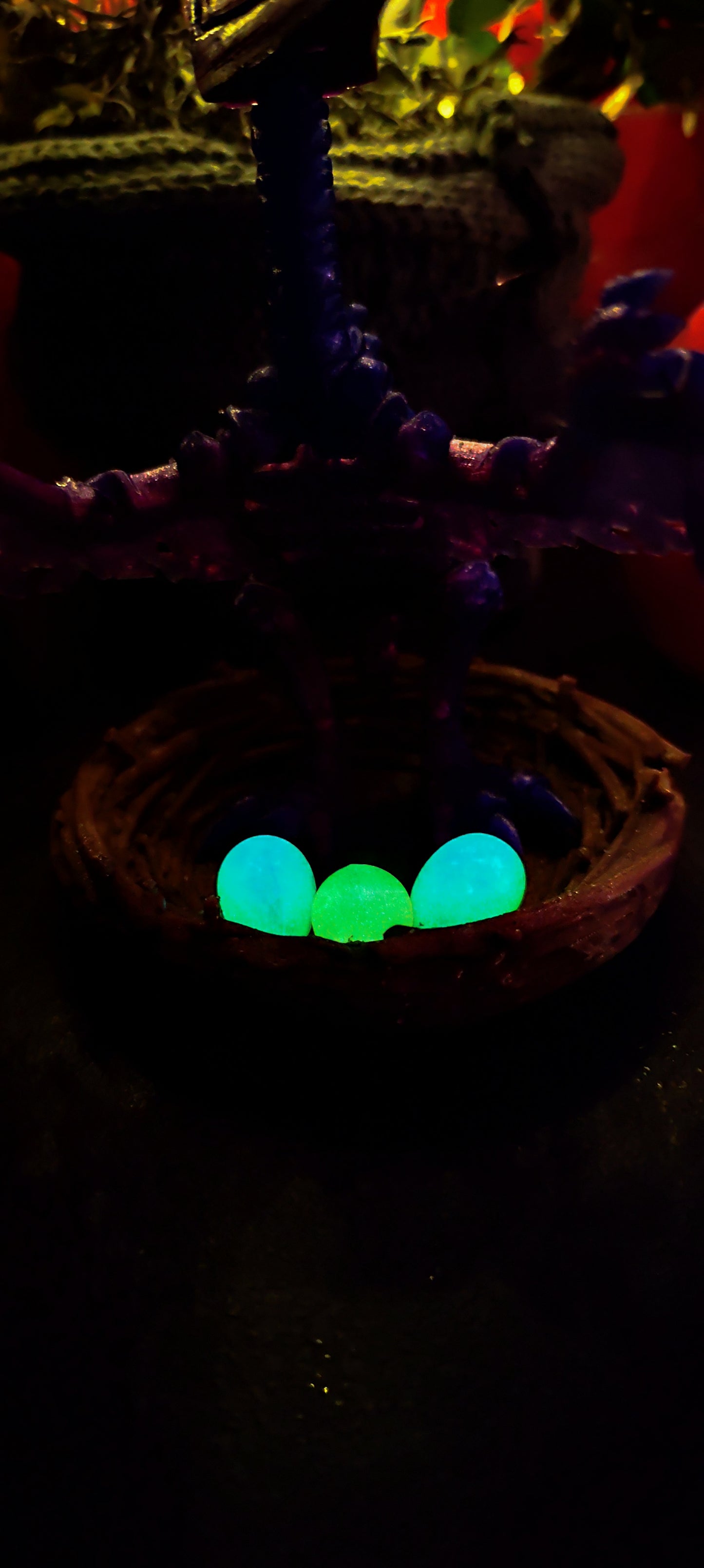 Skeleton Pteranodon with nest and eggs 3D