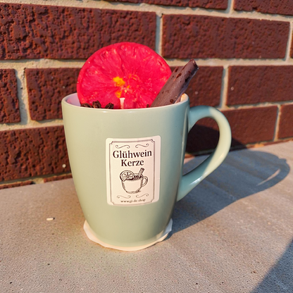 Soy wax mulled wine candle in a mug – Winter scent with orange, cinnamon &amp; star anise