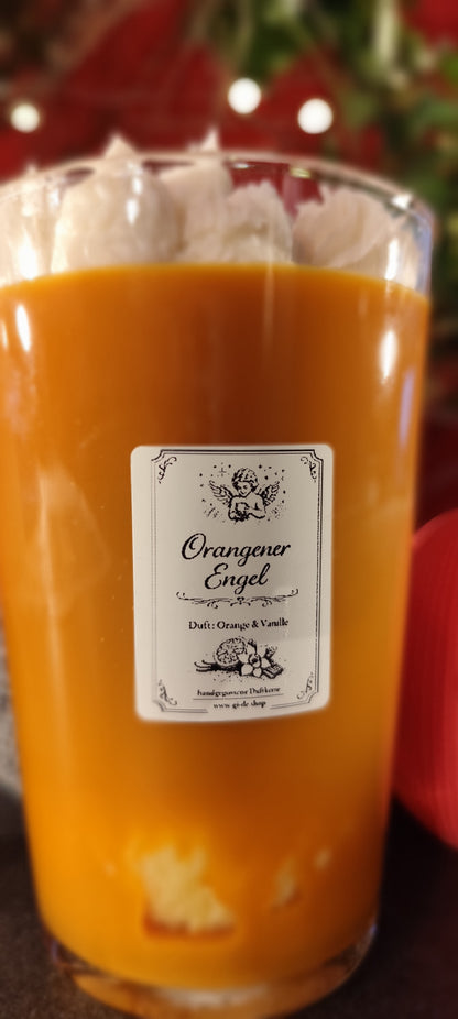 Sojawachskerze „Orangener Engel“ – Duft Orange & Vanille