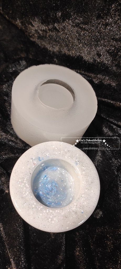 Tealight Holder Shape Silicone Mold Happy