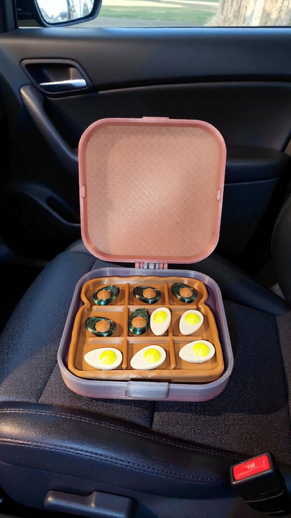 Tic Tac Toe Reisespiel im Lunchbox-Design  3D-gedruckt  Wunschfarbe