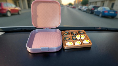 Tic Tac Toe Reisespiel im Lunchbox-Design  3D-gedruckt  Wunschfarbe