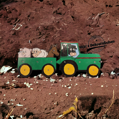 "Tractor with Farm Animals" Wall Lamp with LED